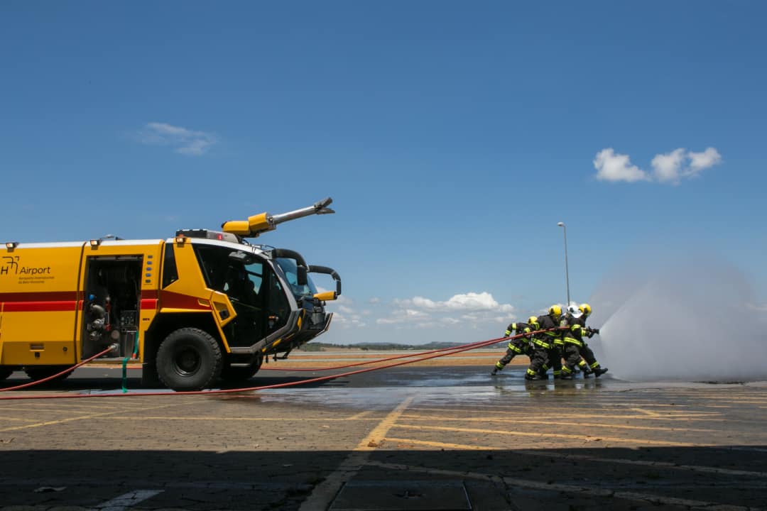 Equipe da Seção Contra Incêndio realiza treinamento operacional no terminal mineiro durante período de tempo seco e reforço das ações de segurança
