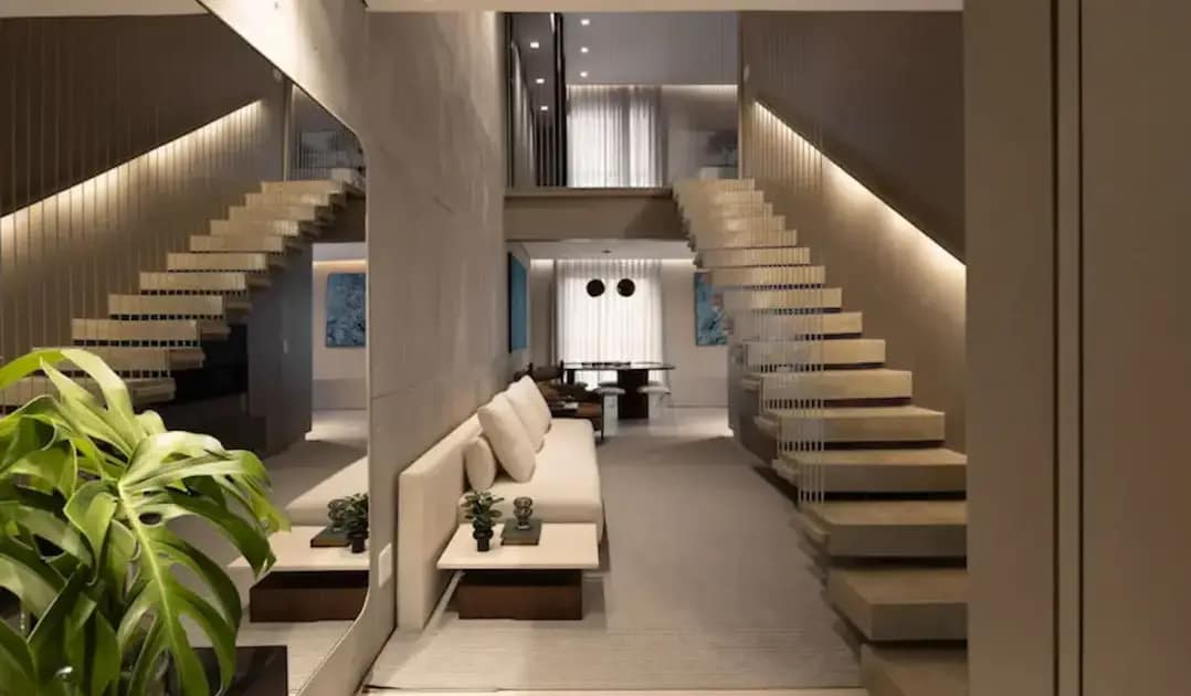 Interior do edifício Ânima, projeto do Grupo Concreto em Belo Horizonte, que aposta em moradias de alto padrão alinhadas às novas tendências do setor imobiliário