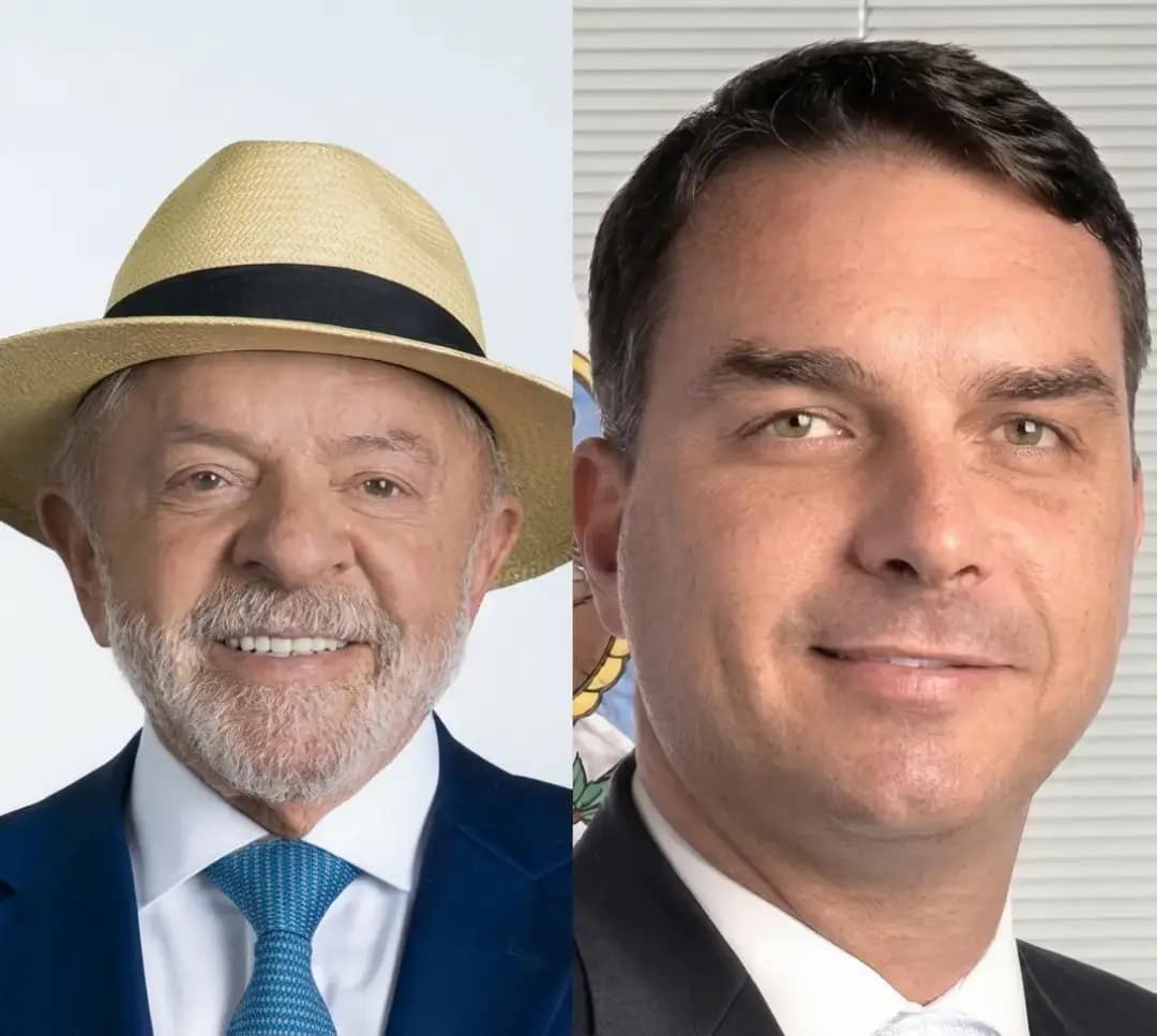 Lula e Flávio Bolsonaro