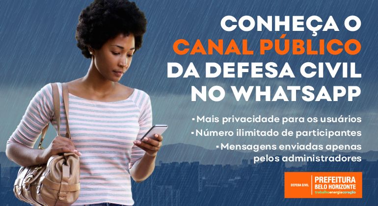 Belo-horizontinos poderão ter alertas preventivos pelo WhatsApp