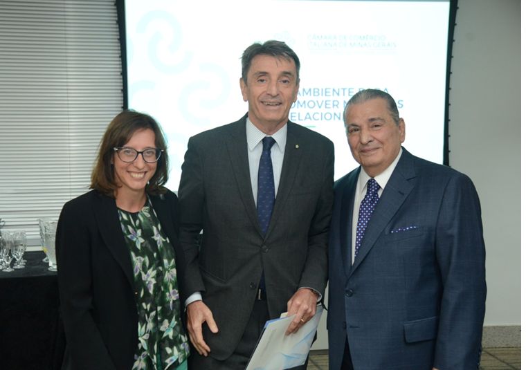 Consul Geral Nicoletta Gomiero Novo Embaixador da Italia no Brasil Alessandro Cortese e Celso Picchioni