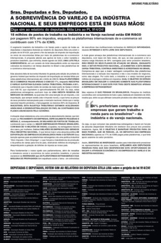 Carta aos deputados Sobrevivência do varejo e industria nacional e empregos page 0001 Carta aos deputados Sobrevivência do varejo e industria nacional e empregos page 0001