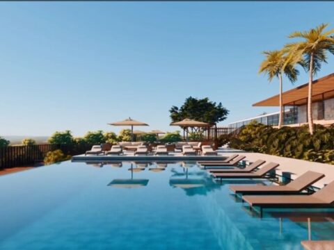Parceria: Piscina do empreendimento da parceria entre Emccamp e CSul na Lagoa dos Ingleses
