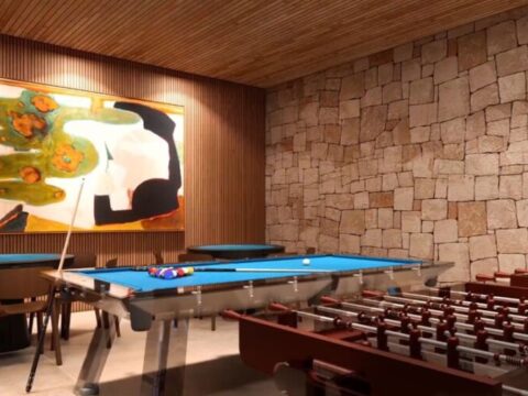 Parceria: Sala de jogos do empreendimento da parceria entre Emccamp e CSul na Lagoa dos Ingleses