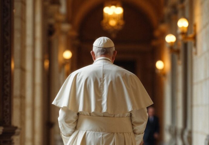pope walking corridor Conclave à vista: Papa Francisco morreu no último dia 21 de abril e será sepultado no próximo dia 26