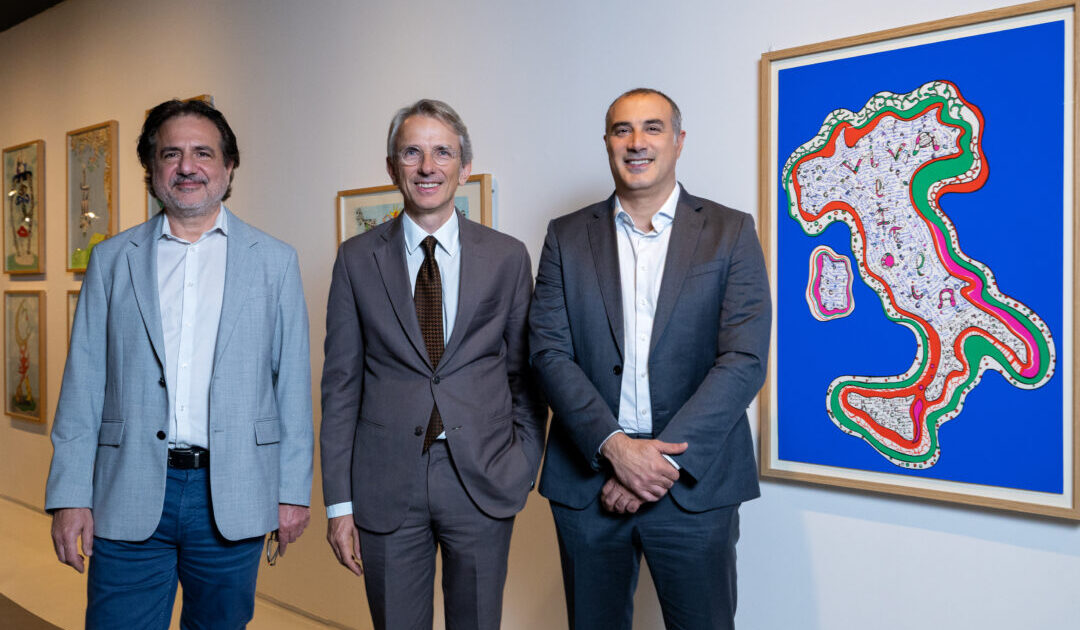 O presidente da Casa Fiat de Cutura Massimo Cavallo o Embaixador da França Emmanuel Lenain e Emanuele Cappellano presidente da Stellantis para a América do Sul 01092025 Foto Leo Lara 0M1A1216