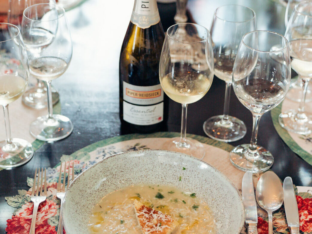 Entrada do almoço com o champagne Blanc de Blancs Foto/Bruna Correa