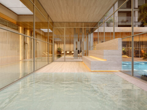 Sauna à vapor do Place Vendôme, empreendimento de luxo da Patrimar no Vila da Serra