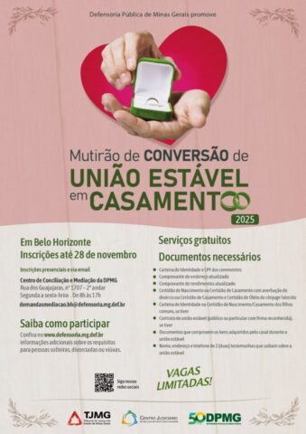 WhatsApp Image 2025 11 26 at 17 21 34 Mutirão da DPMG oferece casamento gratuito para casais em BH