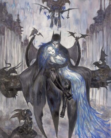 MELHOR Batman 2022 819x1024 Obra de Yoshitaka Amano, de 2022, inspirada no clássico herói dos quadrinhos Batman, que estará na exposição Além da Fantasia.