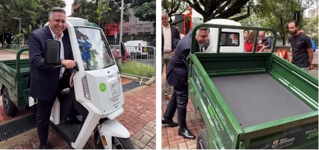 Alvaro Damião e o triciclo PBH do prefeito Álvaro Damião e o triciclo elétrico