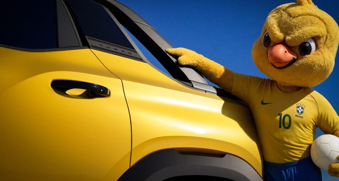 DESTAQUE Lateral da Tukan com o canarinho amarelo pick up que vai ser lançada em 2027