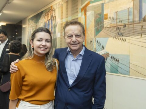 Daniela Medioli e o pai Vittorio Medioli nos 20 anos da Casa Fiat de Cultura Casa Fiat Renoir Fotos Leo Fontes 0394