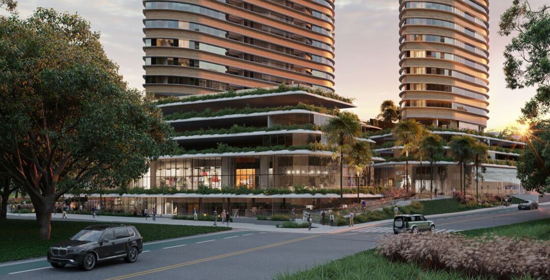 Primavera Mall no Vale do Sereno em Nova Lima, empreendimento mixed use com lojas comerciais e arquitetura moderna