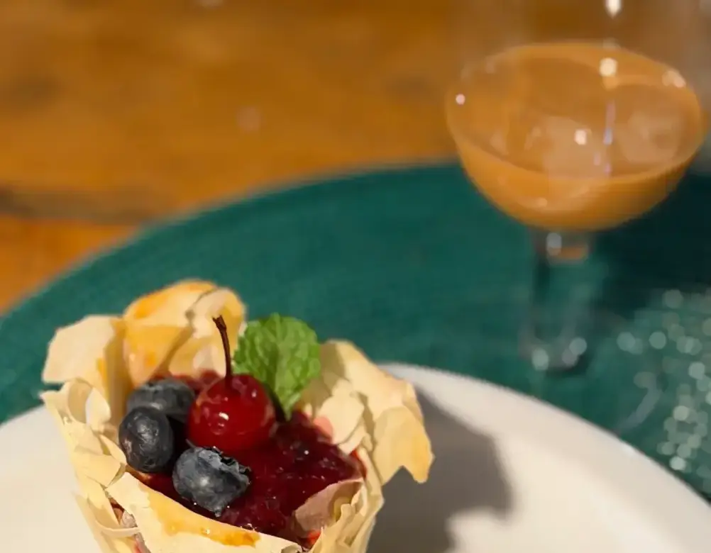 Creme de mascarpone e frutas vermelhas