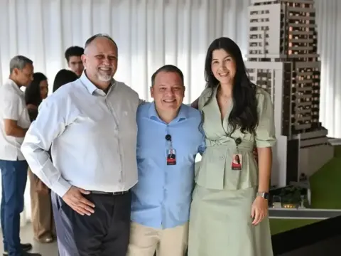 Maurício Lima Aurélio Rezende e Nathane Souza no lançamento da Somattos