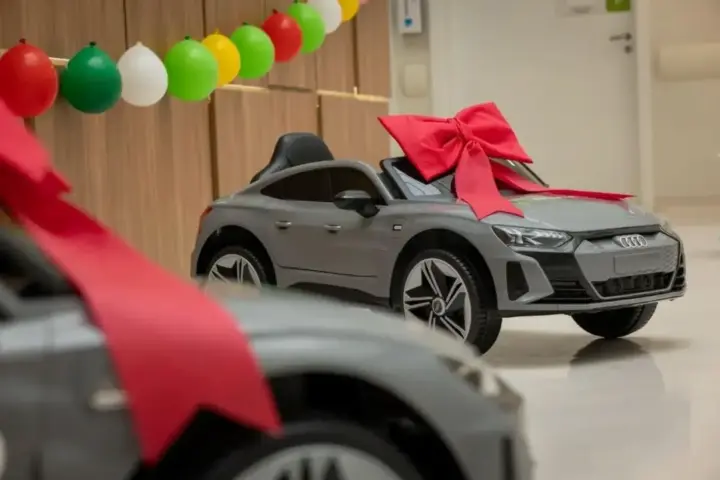 Empresa doação a instituições imagem carrinho eltérico empresa faz doação Divulgação Estapar