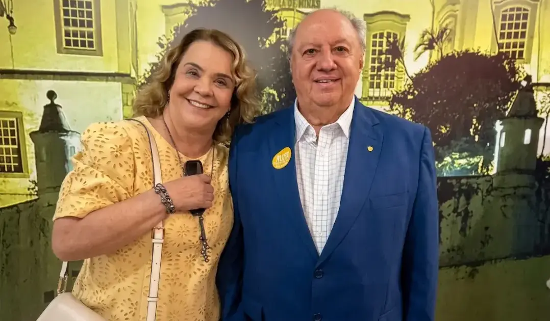 Luiz Fernando Coura e a esposa
