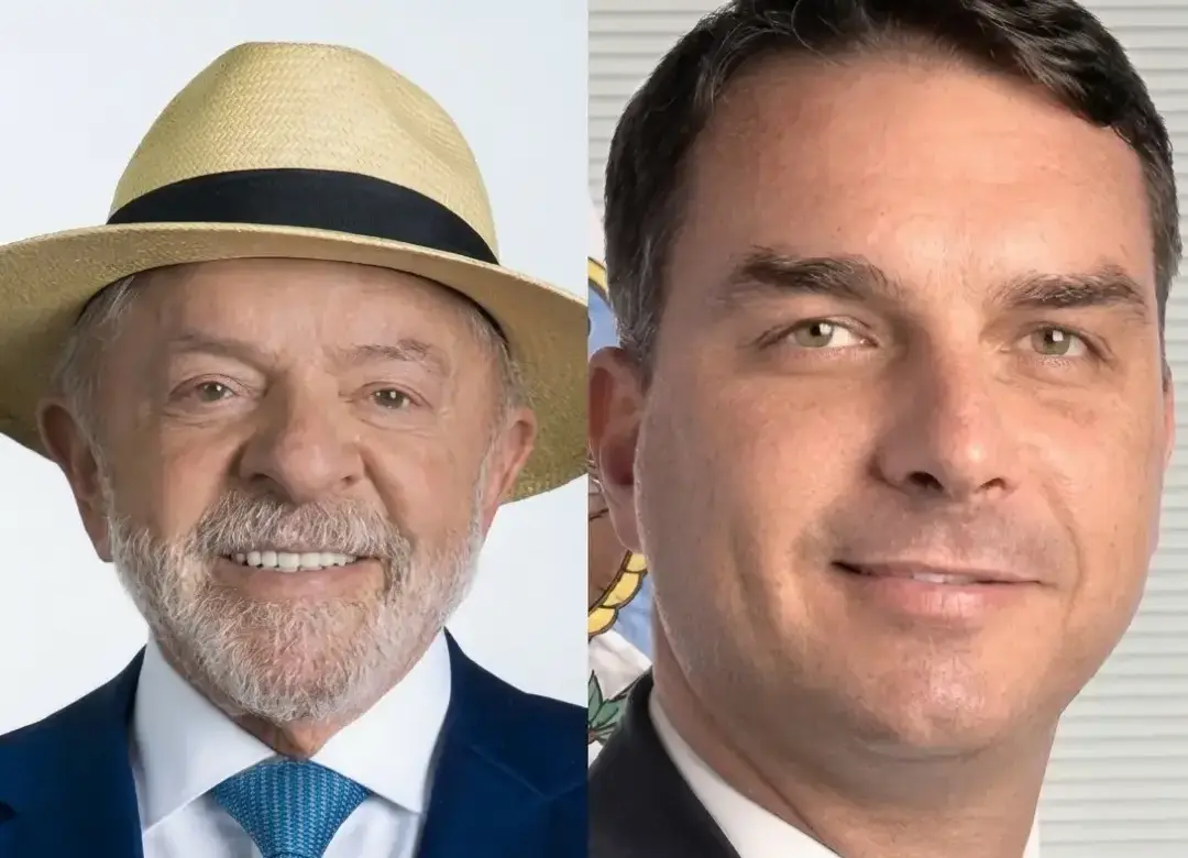 Flávio Bolsonaro e Lula: disputa acirrada pela Presidência da República